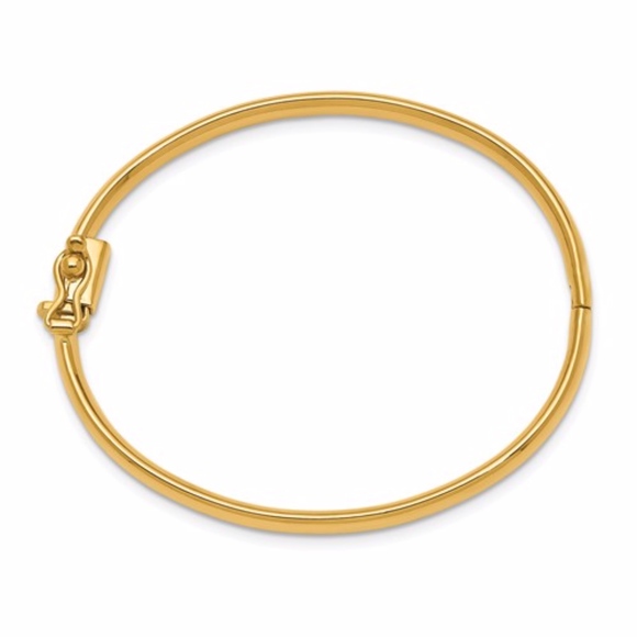 14k Hinged Safety Clasp Baby Bangle - Picture 3 of 3